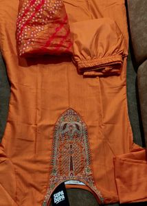 Elegant Orange Kurta Set with Dupatta