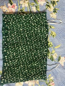 Green Floral Smocked Tube Top