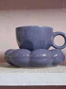 Unique Ceramic Coffee Mug and Saucer Set