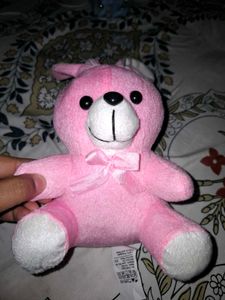 Cute Pink Teddy Bear with Bunny Ears