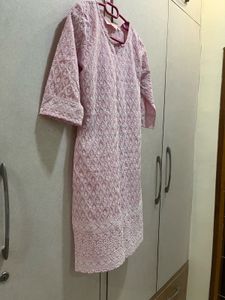 Beautiful Pink Chikankari Kurta