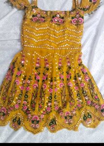 Yellow Embroidered Kurta Set with Sharara