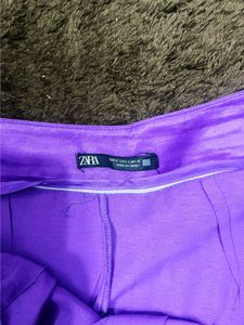 Zara Satin Flowy Purple Skirt