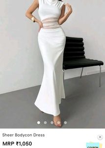 white sheer bodycon dress savana🤍