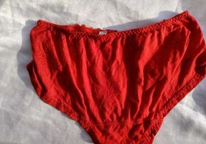 Lace Trim Red Briefs