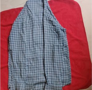 Men's Blue Plaid Long Sleeve Shirt