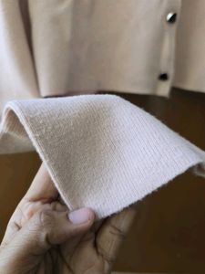 Light Pink Button-Down Knit Cardigan