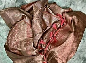 Peach Color Wedding Saree. 🥰