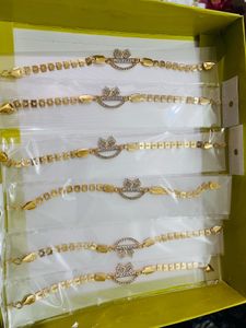 Elegant Gold Tone Bracelet rakhi for men