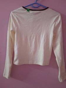 Zudio Cream "Girls Skate Too" Long Sleeve Tee