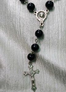 Elegant Black Rosary Necklace