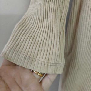 h&amp;m Ribbed Knit Long Sleeve Maxi Dress