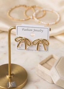 Gold Tone Bow Earrings