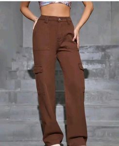 Trendy Cargo Pants - brown
