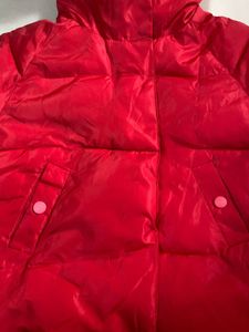 Red Puffer Jacket with Hood