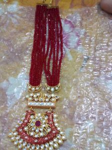 Brass  Rubi Red Neclace .for Engagement And Functions