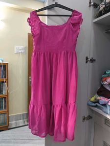 Fuchsia Pink Midi Dress