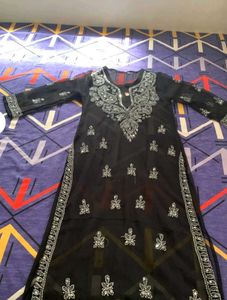 Black Chikankari Kurta