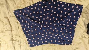 Navy Polka Dot High-Waisted Shorts