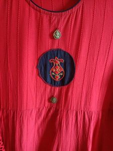 women flore length cotton anarkali kurta