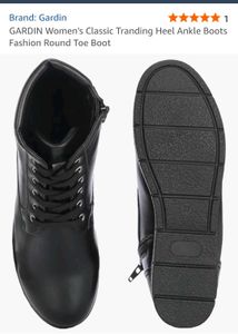Black Lace-Up Heeled Ankle Boots