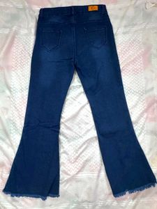 Flared Blue Denim Jeans