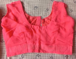 Vibrant Pink Saree with Sleeveless Blouse