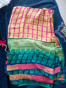Vibrant Checked Saree