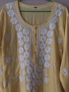 Yellow Chikankari Kurta(S)