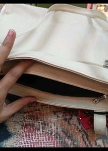🌼✨ Original joinus Cream Tote Bag with Red Bow Ac