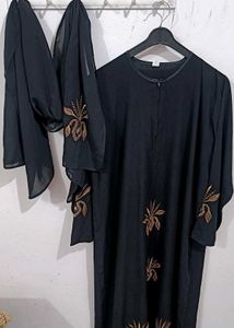 Black Abaya with Gold Embroidery