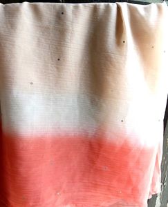 Pink Dupatta with Gold Border