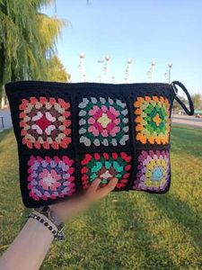 Handmade Granny Square Clutch Bag