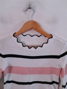 Chic Striped Long Sleeve Top