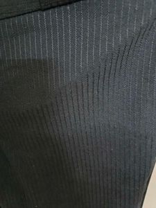 Black Thin Stripes Straight Pants