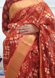 Brown 🤎 Tie-Dye Saree