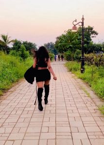 black mini skirt