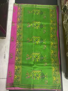 PURE PINK SILK SAREE with thread Border