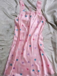 Cute Pink Heart Print Nightdress