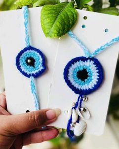 Handmade Evil Eye Anklet & Bracelet Set