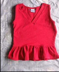 Red Peplum Top🎀🍷🍒🌟