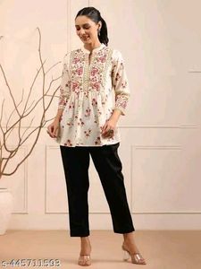 Floral Print Peplum Kurta