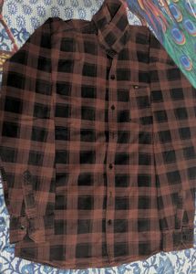 Men's Brown &amp; Black Checked Casual Shirt | Full Sl