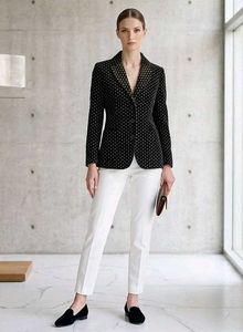 Elegant Black Blazer with Unique Pattern