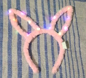 Fluffy Pink Bunny Ears Headband