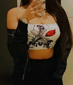 White Lace Bralette &amp; Floral Crop Top combo