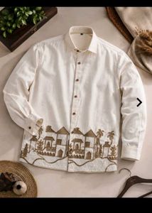 Men's Embroidered Linen Shirt