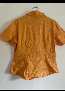 Orange Short Sleeve Button-Up Shirt