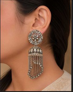 Elegant Silver Jhumka Earrings