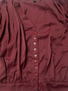 Chic Burgundy Button-Up Blouse